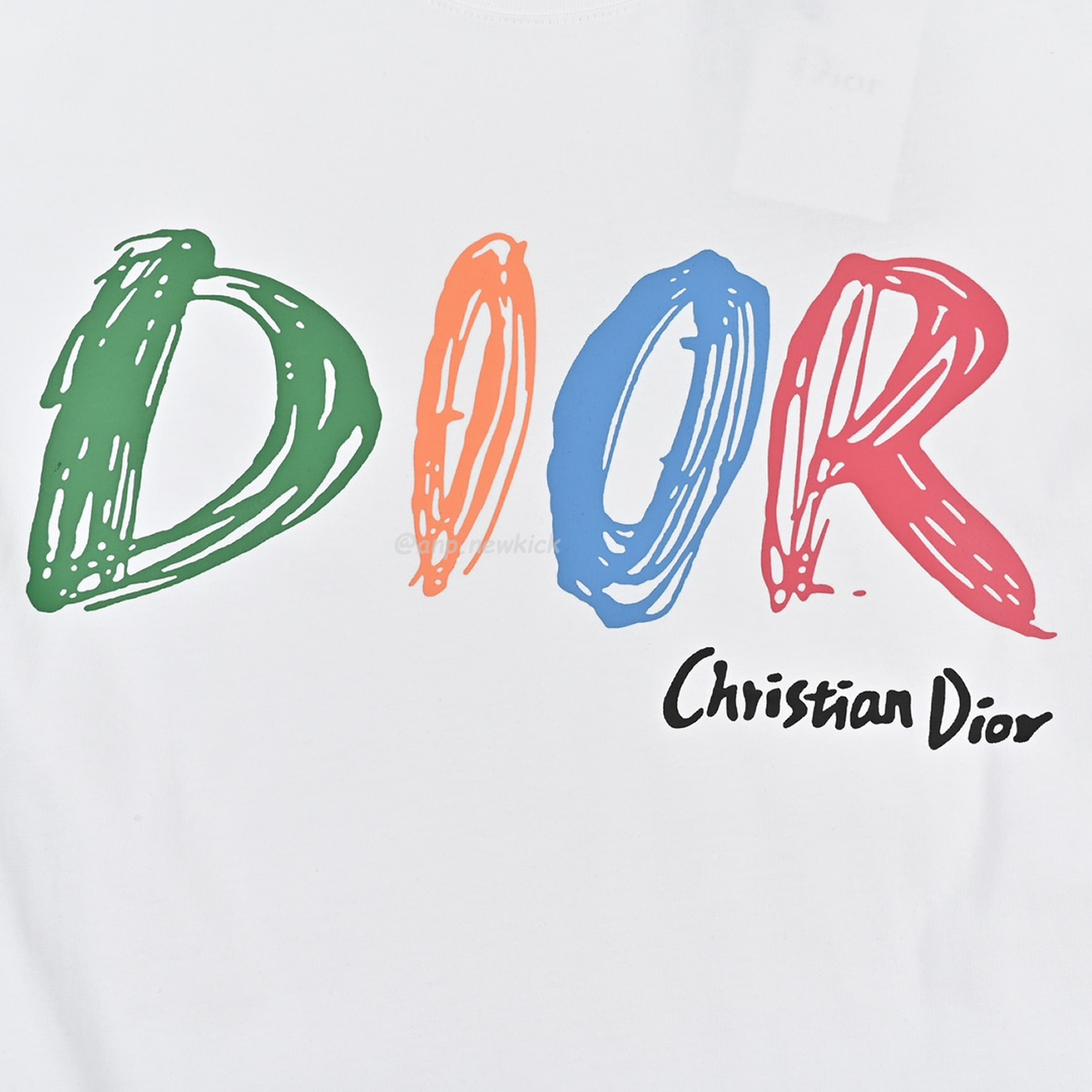 Dior Hand Drawn Logo Graffiti Inspired Short Sleeved T Shirt (5) - newkick.app